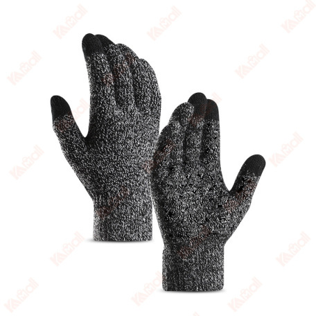 gray winter touch screen gloves men